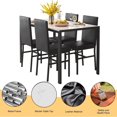 thumbnail image 4 of AWQM 5 Peice Dining Table Set, Faux Marble Dining Room Table and Chairs Set, Rectangle Kitchen Table Set with Durable Metal Frame and Upholstered Chairs, White, 4 of 8