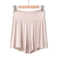 thumbnail image 4 of AherBiu Pajamas Shorts for Women Ruffle Wide Leg High Waisted Soft Comfy Sleepwear Bottom Shorts, 4 of 4