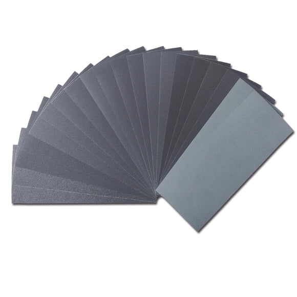 Assortiment de Papiers de Sable 20 Pcs Assortis pour Ponçage sur Bois Métal Feuilles de Papier de Sable Humides et Secs 120/240/320/400/600/800/1200/1500/2000/3000 Grains 9 x 3.6 Pouces
