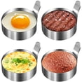 thumbnail image 1 of Lingdii Egg Ring, 304 Stainless Steel Egg Mold with Heat Resistant Mitts Potholder Cooking Rings Egg Pancake Shaper Non Stick Fried Egg Rings For Egg McMuffins Omelet Biscuits, Egg Cooker Rings 4 Pack, 1 of 7