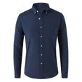 thumbnail image 1 of Admvng Work Shirts For Men Casual Cardigan Solid Color Textile Long Sleeved Shirt M-5XL, 1 of 7