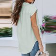 thumbnail image 4 of Blouse Décontractée d'Été pour Femmes à Manches Courtes, Boutonnée, Couleur Unie, Col Rabattu, T-Shirt, Hauts, 4 of 7