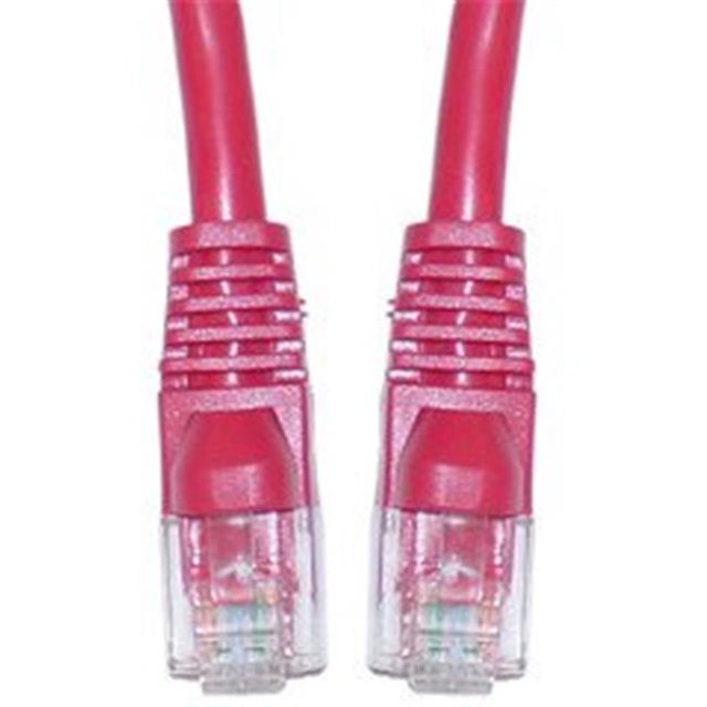 Cat6a Red Ethernet Patch Cable Snagless Molded Boot 500 MHz 15 foot