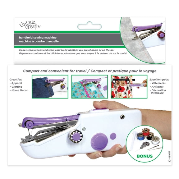 UNIQUE CREATIV Handheld Sewing Machine for Quick Repairs, Purple