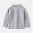 thumbnail image 3 of MIASHUI Chemise à Manches Longues pour Garçons Filles Col à Revers Boutons Hauts d'École, Gris, 1-2 Ans, 3 of 5