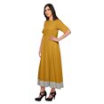 thumbnail image 2 of Moomaya A Line Cotton kurti For Women Pleated Long Designer Solid Anarkali Dress, 2 of 5