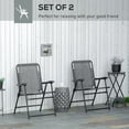 thumbnail image 4 of Outsunny Ensemble de 2 Chaises de Patio Pliantes, Chaises de Camping d'Extérieur, Gris, 4 of 10