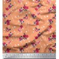 thumbnail image 1 of Soimoi Polyester Crepe Fabric Leaves, & Rose Floral Printed Fabric 1 Yard 52 Inch Wide, 1 of 3
