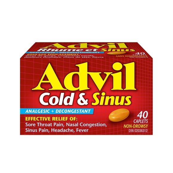 Advil Cold & Sinus Caplets With Fever Relief And Nasal Decongestant, 40 Count