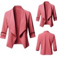 thumbnail image 2 of CEHVOM Womens Casual Solid Open Front Cardigan Long Sleeve Jacket Coat, 2 of 6