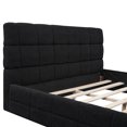 thumbnail image 4 of Euroco Upholstered Queen Size Platform Bed with Tuft Headboard, Black, 4 of 11