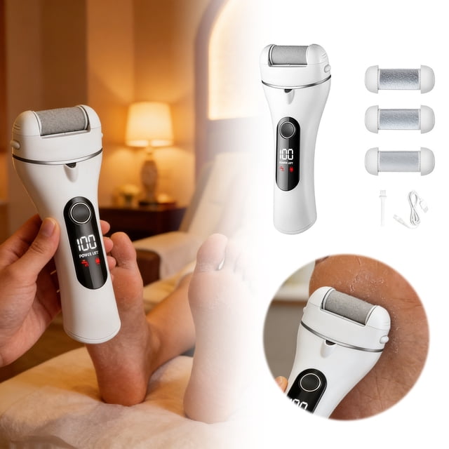 Fokuz Remover For Feet Rechargeable Cordless Pedicure With Multiple Roller Heads