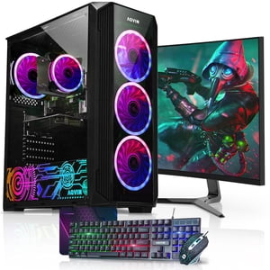 AQVIN ZForce Gaming Desktop Computer Tower PC | Intel Core i7 | 16GB RAM | 1TB NVMe SSD Storage | GeForce Graphics RTX 3050 8GB| 24 Inch Gaming Monitor | WiFi - Windows 11 Pro | RGB Keyboard and Mouse AQVIN ZForce Gaming Desktop Computer Tower PC | Intel Core i7 | 16GB RAM | 1TB NVMe SSD Storage | GeForce Graphics RTX 3050 8GB| 24 Inch Gaming Monitor | WiFi - Windows 11 Pro | RGB Keyboard and Mouse