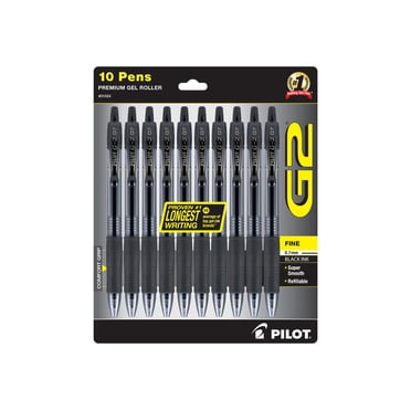 Pilot 31024 G2 Premium Gel Black Rollerball Pen, Pack of 10