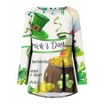 thumbnail image 4 of Qertyioot Femmes Tops Mode Femmes St. Patrick'S Day Imprimé Col Rond Manches Longues en Vrac T-shirt Top, 4 of 5