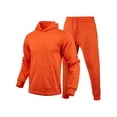 thumbnail image 1 of Innerwin Tracksuit Set Solid Color Men Sweatsuit Sports Hooded Athletic 2 Piece Jogging Suits Orange Red M, 1 of 2
