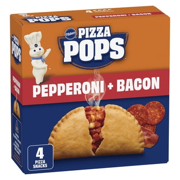 Pillsbury Pizza Pops, Pepperoni + Bacon, Collations de Pizza Surgelées 4 Collations à la pizza