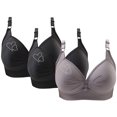 thumbnail image 1 of Bras for Women, 3PCS Womans Printing Gathered Together Large Size Daily Bra Underwear No Rims, 1 of 9