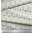 thumbnail image 2 of Soimoi Polyester Crepe Fabric Leaves & Floral Block Printed Craft Fabric by The Yard 52 Inch Wide, 2 of 3