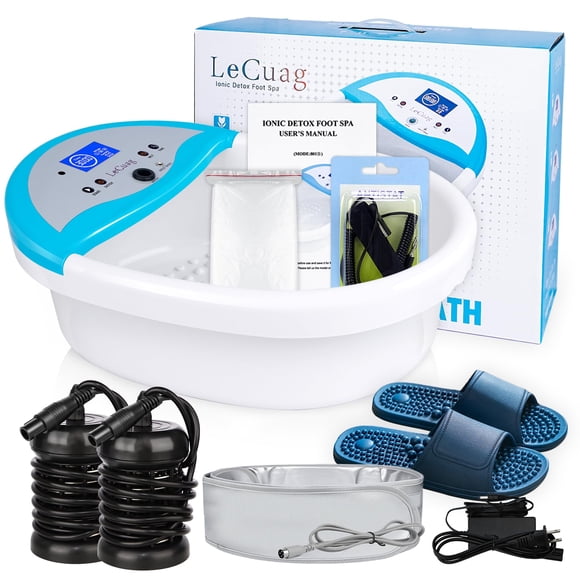 LeCuag Ionic Foot Bath Detox Machine, Ion Foot Spa Machine with Massage Slippers, Detox Foot Spa Machine Tub Negative Hydrogen Bath Foot Bath Ionic De
