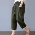thumbnail image 4 of Mode Femmes Été Décontracté en Vrac Coton et Lin Poche Pantalon Solide Pantalons, 4 of 8