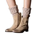thumbnail image 2 of Women Leg Warmers Knitted Wool Boot Cover Short Leg Warmers with Diamond Mesh, 2 of 4