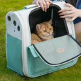 thumbnail image 4 of Sac de Voyage pour Animaux Sangle Réglable Transporteur Pliable Respirant pour Chat Randonnée Marche Vert, 4 of 8