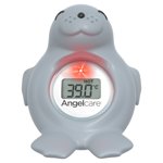 Angelcare® Baignoire bébé & Thermomètre de chambre avec alarme à chaud rouge clignotant, affichage à froid, arrêt automatique, activation de secousse, batterie incluse