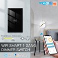 thumbnail image 3 of Smart Tuya WiFi Dimmer Switch, 1-Gang Touch Control, 90-250V AC, App Remote & Timer Function, Voice Control Compatible, US Standard, Black Finish, 2.4GHz Wi-Fi, Dimmable for LED/CFL/INC Bulbs, Home, 3 of 6