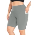 thumbnail image 2 of Timegard Shorts Grande Taille pour Femmes Taille Haute Séchage Rapide Bas Entraînement Gym Yoga Shorts avec Poches, 2 of 6