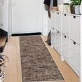 thumbnail image 3 of Garvee 2'x6' Modern Abstract Runner Rugs Washable Rug, Non Slip Low Pile Stain-Resistant Rug Contemporary Neutral Carpet for Hallway Bedroom Kitchen, Brown, 3 of 8