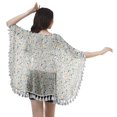thumbnail image 4 of Moomaya Open Front Printed Shrug Printed Kimono Sleeve Beach Cover Up For Women, 4 of 5