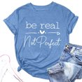 thumbnail image 4 of WEIYLL T Shirts for Women Short Sleeve Letter Print Light Blue Tees Sizes XL, 4 of 4
