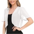 thumbnail image 1 of Timegard Shrugs for Dresses Summer Lightweight Chiffon Short Sleeve Open Front Beach Casual Flowy Top, 1 of 4
