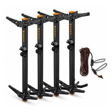 Muddy Pro Bâtons d'Escalade, Équipement d'Escalade d'Arbres avec Accessoire de Came en Corde, Lot de 4