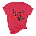 thumbnail image 5 of Pisexur T-shirt de la Saint-Valentin pour Femmes, Imprimé Amour, Manches Courtes, Col Rond, 5 of 5