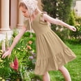 thumbnail image 4 of DecSea Girls Summer Double Layer Ruffle Dresses Casual Solid Crewneck Beach Sundress, 4 of 9