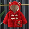 thumbnail image 1 of LOVZFMLL Vestes pour Filles Noël Manteau à Manches Longues pour Enfants Col Rond Bas à Manches Longues Peluche 2-3 Ans, 1 of 9