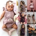 thumbnail image 2 of Newborn Baby Girl Ruffle Solid Romper Backcross Bodysuit Jumpsuit Outfit Sunsuit Baby Clothes, 2 of 5
