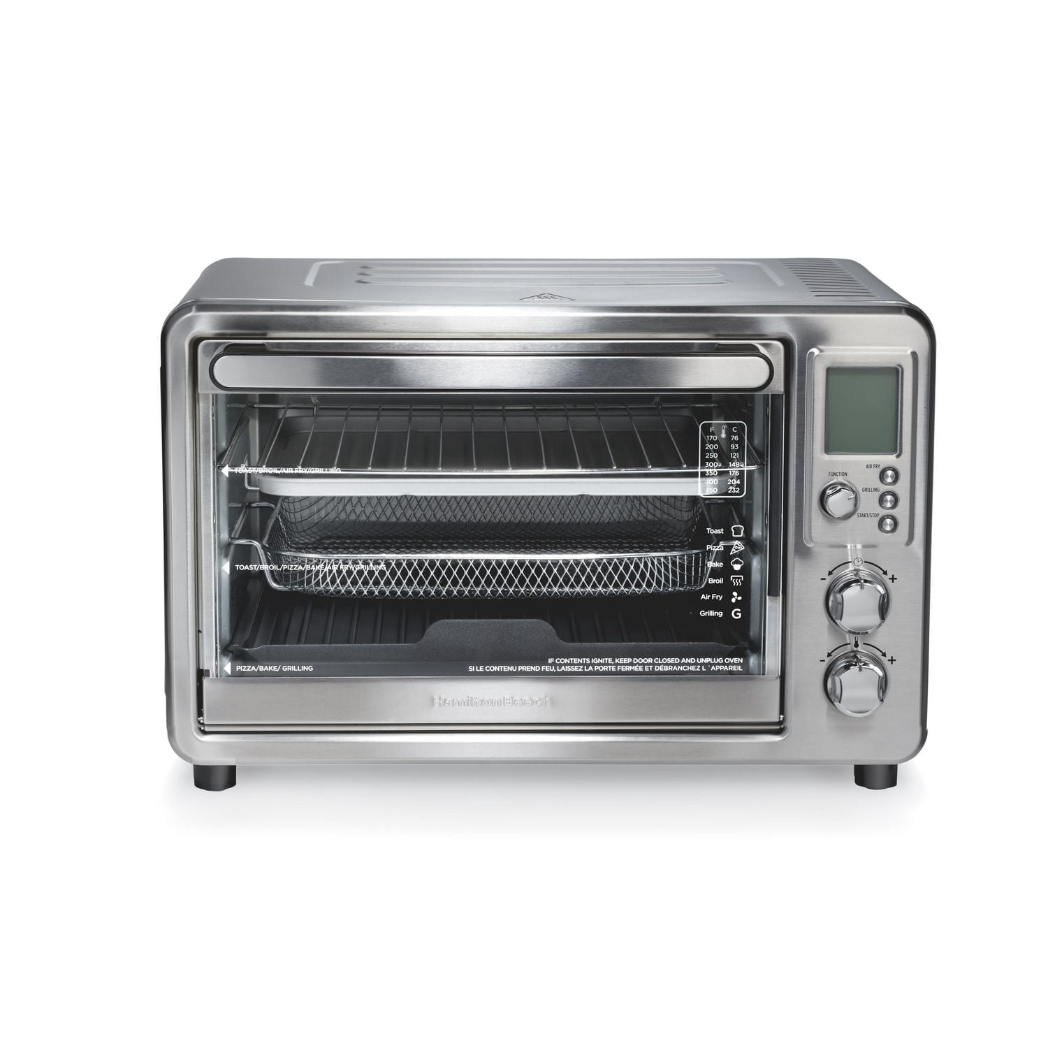 Hamilton Beach Sure-Crisp® Air Fry & Grilling Oven, 0.88 cu ft Capacity, 6-Slice, Stainless Steel (31395)