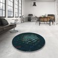 thumbnail image 4 of Ahgly Tapis Rond Lavable en Machine Intérieur Transitionnel Noir Nuit, 5 Pieds Rond, 4 of 7