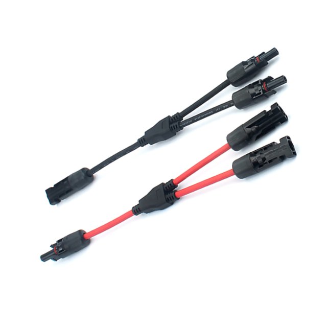 2Pcs Electrical Solar Connector Wire Rated 20A, Rated Voltage 1000VDC, PPO Material, IP67 Protection