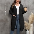 thumbnail image 3 of CEHVOM Women's Fashion Solid Color Plus-Size Loose MIDI Style Double Pockets Sweater Tops Clearance, 3 of 4