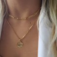 thumbnail image 2 of Colliers à Initiale Superposés pour Femmes, Collier Chaîne Trombone Simple Mignon Pendentif Lettre Hexagone Collier Ras-du-Cou à Initiale Colliers Superposés Dorés pour Femmes, DGold, 2 of 4