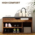 thumbnail image 4 of HOMCOM Shoe Bench Entryway Rack w/ Padded Cushion for Hallway, Rustic Brown, 4 of 10