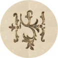 thumbnail image 1 of Ahgly Company Tapis Rond Lavable en Machine Intérieur Transitionnel Pérun Brun, 6 Pieds Rond, 1 of 7