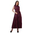 thumbnail image 1 of Moomaya Robes Chemises à Col pour Femmes Imprimées en Rayonne à Boutons Robes Maxi pour Femmes, 1 of 4