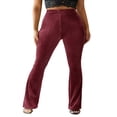 thumbnail image 1 of Women‘s Bootcut Yoga Pants Tummy Control Workout Bootleg Velvet Lounge Active Trouser Sweatpants, 1 of 6