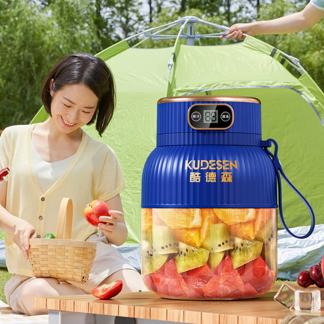 Dvkptbk Portable Blenders -Individual Juicer for Shakes - Fruit Juicer USB Rechargeable with 6 Blades- Handheld Blenders for Sports Travel and Outdoors Fruit Juicer Home Essentials