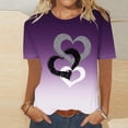 thumbnail image 2 of Dealovy Haut pour Femmes Décontracté T-Shirts à Manches Courtes Été Ample Mignon Tunique à Imprimé Graphique Dégradé, 2 of 4